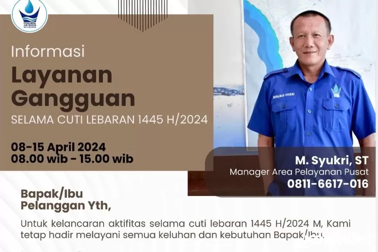 Perumda Air Minum Kota Padang Tetap Hadir Layani Masyarakat Selama Libur Lebaran