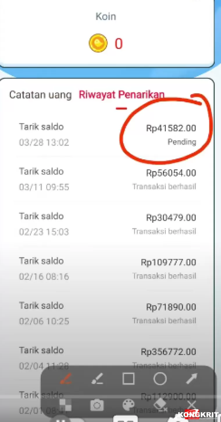 Bukti Pembayaran Koin Super Birds (foto: Youtuber Jadi Berkah)