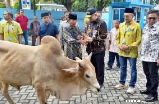 PDAM Kota Padang Serahkan 89 Ekor Hewan Kurban, Andree Algamar Beri Apresiasi