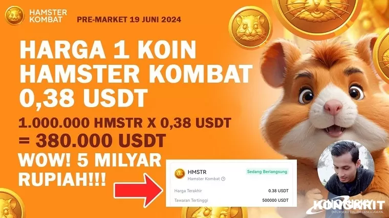 Listing Akhir Bulan, Segini Harga 1 Juta Koin Hamster Combat di KuCoin, Get.io dan NotCoin Terbaru! (Foto : Dok. Istimewa)