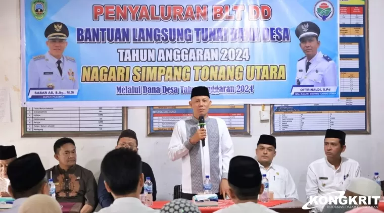 Salurkan BLT Jumlah Besar, Sabar AS Apresiasi Nagari Simpang Tonang Utara Kabupaten Pasaman