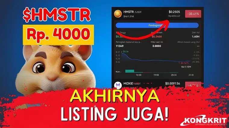 Akhirnya Listing! Ini Harga Koin Hamster Combat di Gate.io. (Foto : Dok. Istimewa)