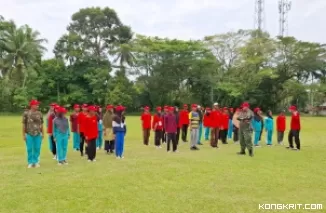 Babinsa Koramil 03Sungai Sarik Latih Paskibra Kecamatan untuk HUT RI ke-79 Tahun 2024