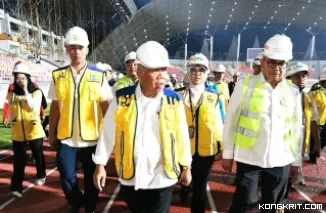 Menteri PUPR, Basuki Hadimuljono saat meninjau Venue PON XXI Aceh - Sumut