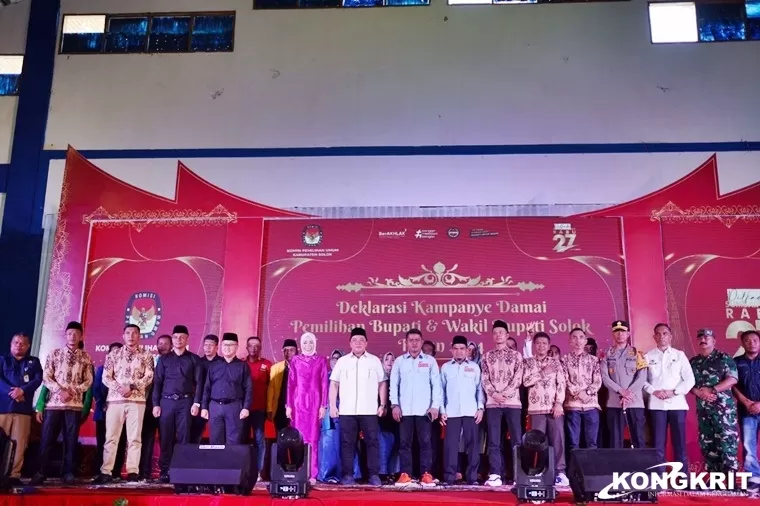 Tiga Pasangan Calon Bupati Solok Resmi Deklarasikan Kampanye Damai 2024 (Foto: Dok.Istimewa)