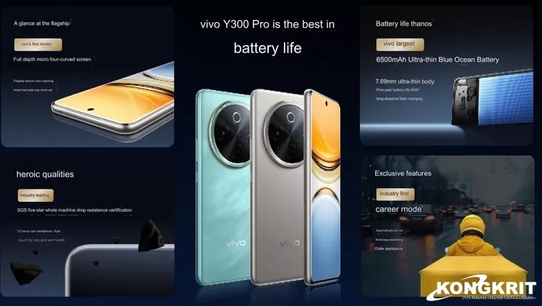 Vivo Y300 Pro Resmi Rilis, Hadirkan Fitur Baru yang Canggih dan Baterai Jumbo (Foto: Dok.Istimewa)