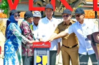 Presiden Jokowi Resmikan Flyover Djuanda di Kabupaten Sidoarjo, Jawa Timur, Jumat (5/9/2024)