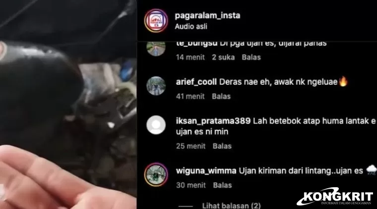 Fenomena Hujan Es di Pagar Alam Viral di Media Sosial