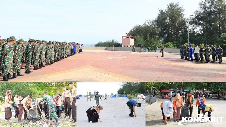 Kodim 0308 Pariaman Gelar Karya Bakti Pembersihan Pantai untuk Peringati HUT TNI ke-79 (Foto: Dok.Istimewa)