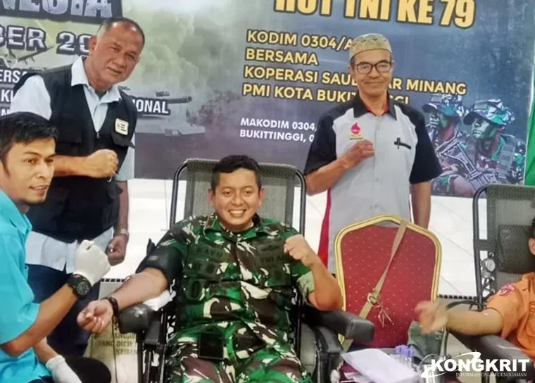 Peringati HUT TNI Ke-79, Kodim 0304/Agam Gelar Donor Darah Terbesar di Kota Bukittinggi (Foto: Dok.Istimewa)