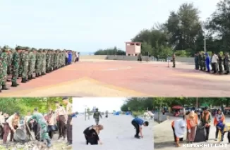 Kodim 0308 Pariaman Gelar Karya Bakti Pembersihan Pantai untuk Peringati HUT TNI ke-79 (Foto: Dok.Istimewa)