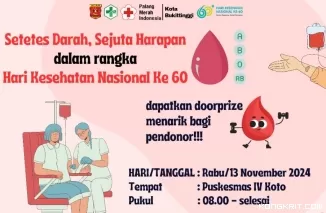 Peringati HKN ke-60, Puskesmas IV Koto bersama PMI Bukittinggi Ajak Warga Ikuti Aksi Donor Darah