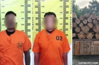 Polsek Ngunut Polres Tulungagung Amankan 2 Orang Terduga Pelaku Penebangan Kayu Dihutan RPH Ngubalan