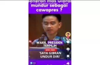 Viral Video Narasi Gibran Mengundurkan Dirinya Sebagai Wakil Presiden Terpilih, Ini Faktanya