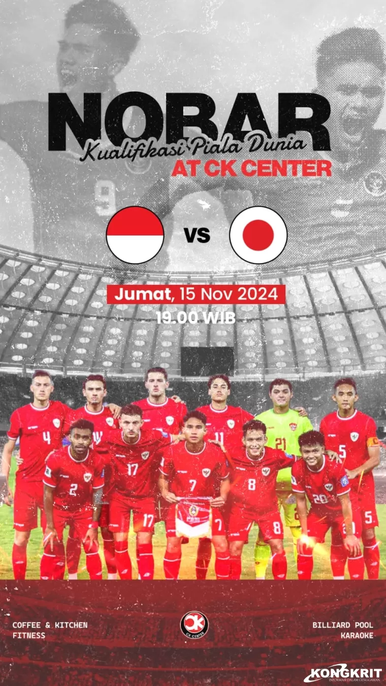 Duel Timnas Indonesia vs Jepang, Sejumlah Pecinta Sepak Bola Nobar Seru di CK Center Bukittinggi