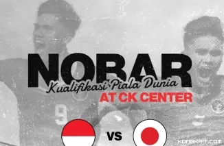 Duel Timnas Indonesia vs Jepang, Sejumlah Pecinta Sepak Bola Nobar Seru di CK Center Bukittinggi