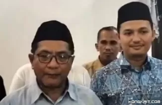 Paslon JKA - Rahmat saat konferensi pers tadi malam, Rabu (27/11/2024) di Posko Pemenangan