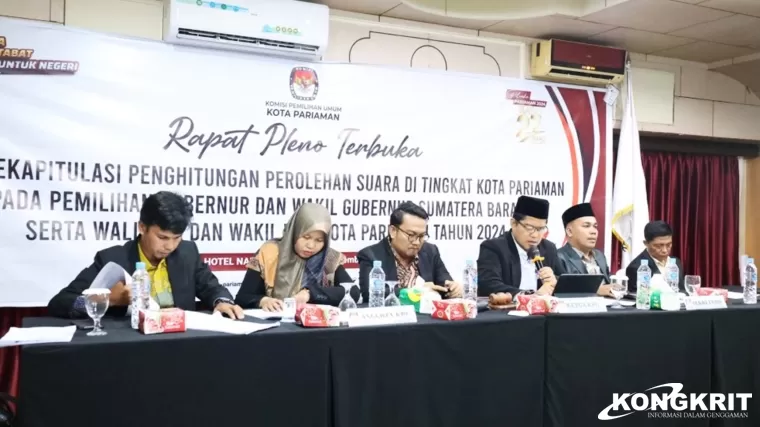 KPU Kota Pariaman Umumkan Hasil Rekapitulasi Penghitungan Suara Pemilu 2024