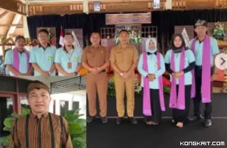 Kegiatan workshop karawitan pelajar pada jenjang SD dan SMP di pendopo Taman Budaya TB2KS Tulungagung (insert : Kadisdik Tulungagung Rahadi P Bintara, SE, M,Si)