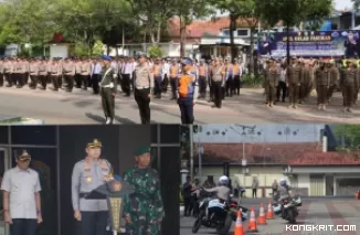 Polres Tulungagung laksanakan apel gelar pasukan operasi lilin Semeru 2024 di halaman Pemkab Tulungagung