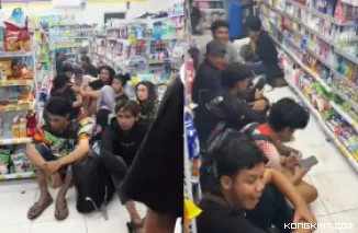 Viral, Anggota Klub Motor CB Makan, Minum, dan Tidur di Indomaret Tanpa Membayar, Rugi Rp4 Juta