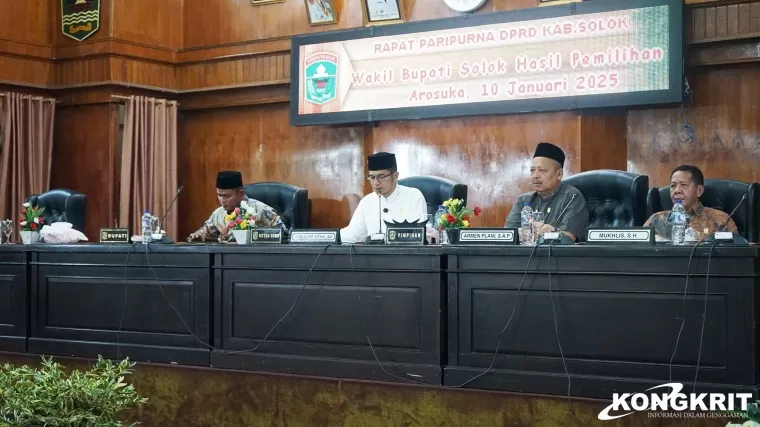 DPRD Kabupaten Solok Adakan Rapat Paripurna Pengumuman Masa Jabatan serta Pengumuman Terpilih Bupati dan Wabup