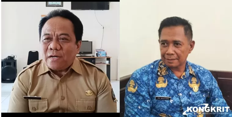 Sekcam Besuki Imam Makrus (kiri) dan Plt Camat Besuki Tri Wantoro (kanan)