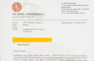 Bupati Rokan Hilir Gelar RUPS Luar Biasa PT SPRH Perseroda, Penuhi Tanda Tanya Soal Kebocoran Anggaran