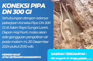 Gangguan Aliran Air di Sungai Lareh, Perumda AM Padang Imbau Warga Siapkan Cadangan Air