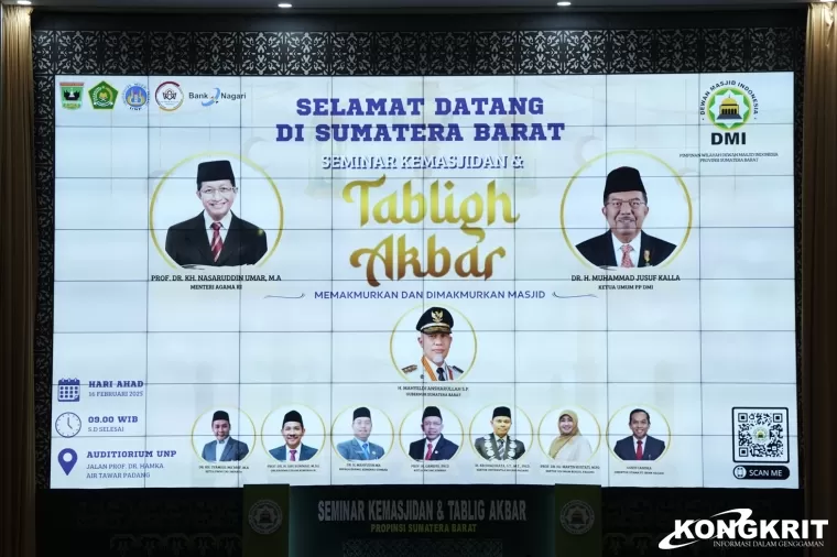 Gubernur Mahyeldi Dampingi Ketua DMI Jusuf Kalla dalam Tabligh Akbar dan Seminar Menyambut Ramadhan