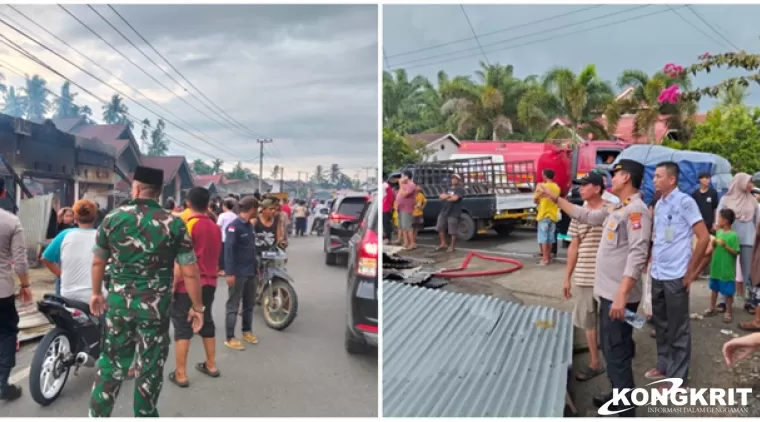 Kebakaran Ludeskan Dua Rumah dan Lima Ruko di Nagari Indrapura Timur, Polsek Pancung Soal Sigap Evakuasi