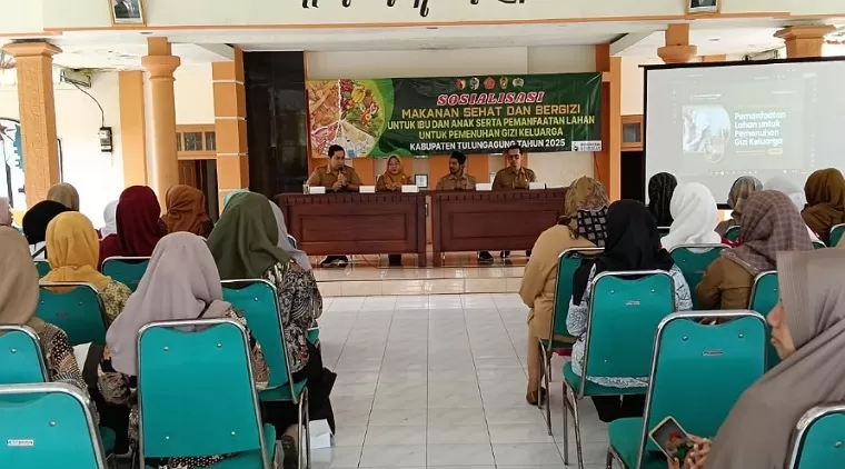 TMMD ke 123 Kodim 0807 Tulungagung gelar sosialisasi makanan sehat dan bergizi untuk ibu dan anak di Balai Desa/Kecamatan Sendang