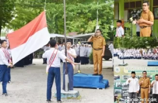 Plt Kepala Dinas Dikpora Riky Falantino Jadi Inspektur Upacara di MTsS Muhammadiyah Kuraitaji