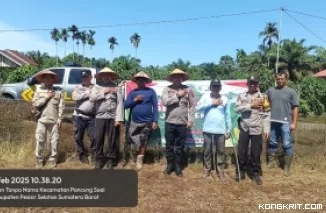 Polsek Pancung Soal Gelar Penanaman Jagung untuk Mendukung Ketahanan Pangan di Pesisir Selatan