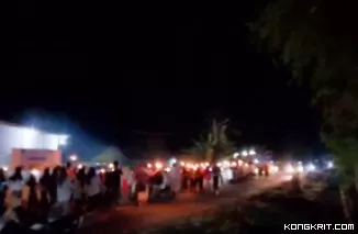 Remaja Masjid Mujahidin Tonggurambang Gelar Pawai Obor Sambut Bulan Ramadan