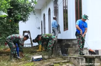 Satgas TMMD 123 Kodim 0905BPP Lakukan Pembersihan Gereja GPIB Lamaru di Balikpapan