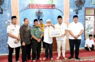 Pemprov Sumbar Serahkan Bantuan untuk Pembangunan Masjid Raya Nurul Iman di Pariaman