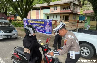 Satlantas Polres Pessel Sosialisasikan Program Mudik Aman Keluarga Nyaman dan Layanan Hotline 110