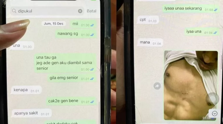 Tangkap layar isi chatingan taruna STIP dengan pacar