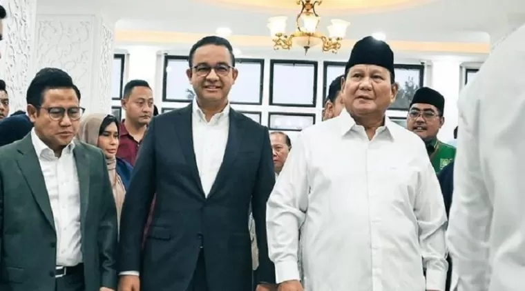 Anies Baswedan bersama Presiden Terpilih Prabowo Subianto