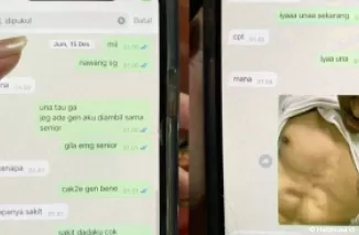 Tangkap layar isi chatingan taruna yang meninggal dunia di tangan senior dengan pacarnya