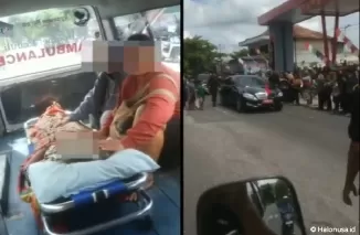 Tangkap layar video viral ambulans yang disetop saat mobil Presiden Joko Widodo melintas