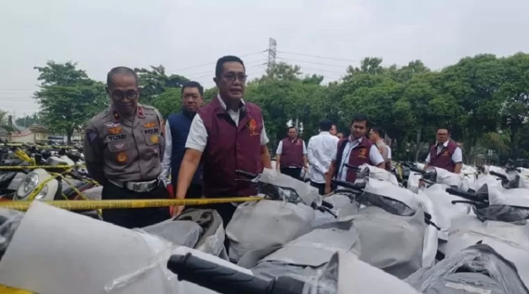 Mabes Polri mengamankan ratusan sepeda motor tanpa dokumen yang akan diekspor ke luar negeri (Foto: Istimewa)