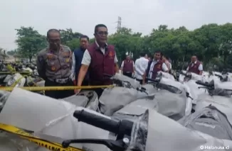 Mabes Polri mengamankan ratusan sepeda motor tanpa dokumen yang akan diekspor ke luar negeri (Foto: Istimewa)