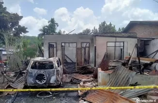 Rumah wartawan di Sumatera Utara yang diduga dibakar