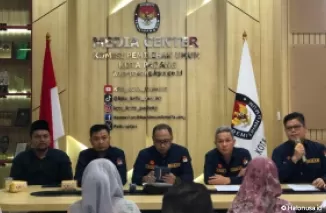 Konferensi pers KPU Padang terkait akan dibukanya pendaftaran paslon Pilkada. (Foto: Halonusa.id)