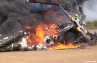 Ilustrasi Helikopter Terbakar