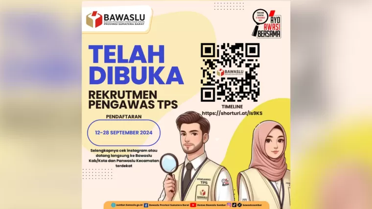 Dibuka! Perekrutan 10.836 Pengawas TPS di Sumbar, Ini Syaratnya