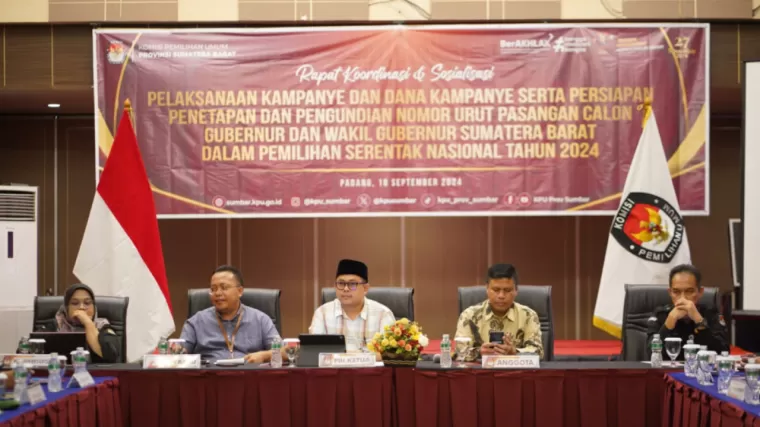 KPU Sumbar Gelar Pengundian Nomor Urut Paslon pada 23 September 2024