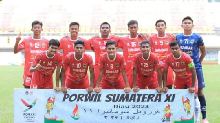 Tim Sepakbola Sumbar di PON XXI Aceh-Sumut 2024. (Foto: Humas KONI Sumbar)